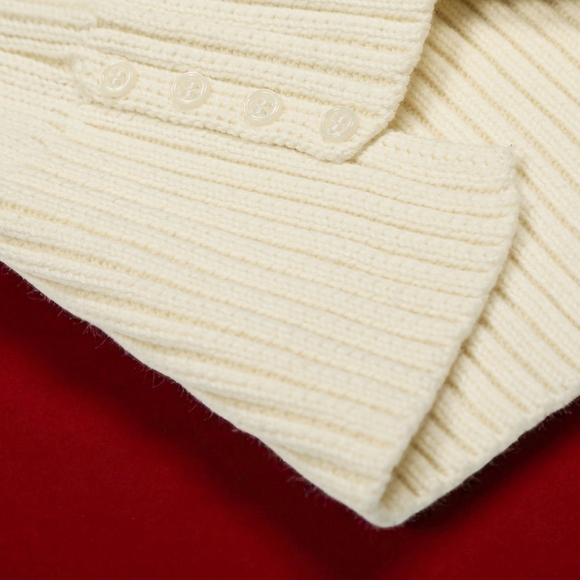 Polo Ralph Lauren Cream Cable Knit V-Neck Sweater - Picture 5 of 11